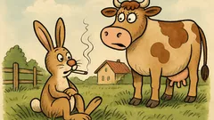 Vtip: Zajačik sedí v tráve a fajčí...