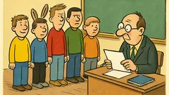 Vtip: Učiteľ číta náhodný zoznam žiakov...